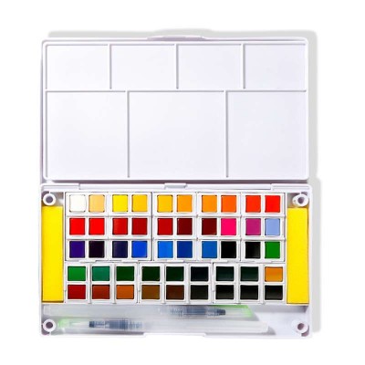 New hot sale 48 Solid Colors Watercolor Paint with Water Brushes